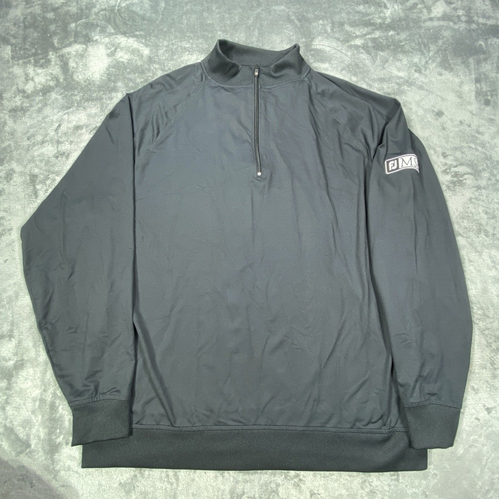 FootJoy Pullover Mens XL Black 1/4 Zip Mock Neck Long Sleeve Golf Performance